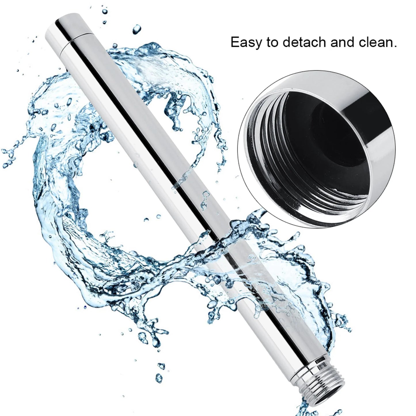 Bathroom Accessory 8inch Round 201 Stainless Steel Shower Extension Tube With Chrome Plating Bathroom Shower Extension Tube Peaceful Pleasures Health and Wellness