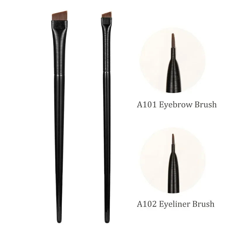 Professional Angled Eyebrow & Eyeliner Brush Set – 2 Pcs
