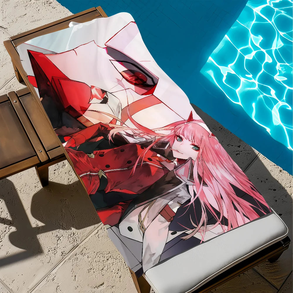 Zero Two Anime Quick-Dry Beach Towel | Soft & Lightweight Anime Beach Towel Peaceful Pleasures Health and Wellness z7 STJ70x140CM