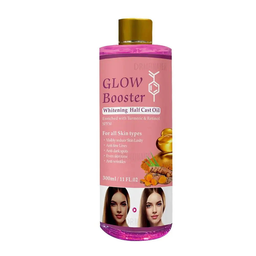 Booster Lightening Radiance Half Cast Oil 300ml Brightening Body Oil for All Skin Types, Brightening & Repairing Body Oil Skinca Peaceful Pleasures Health and Wellness B