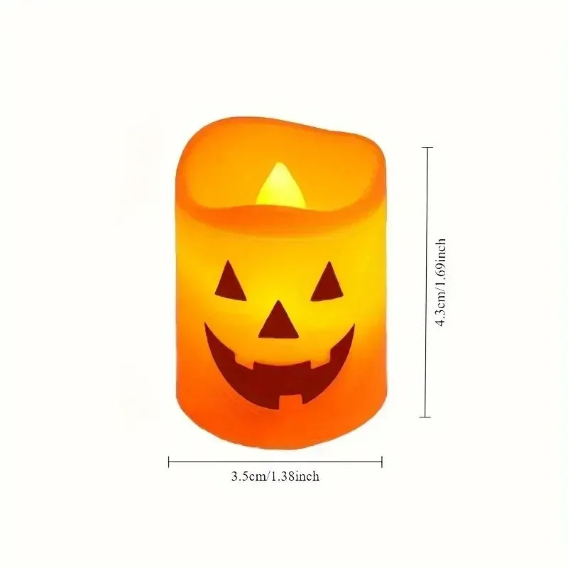Halloween Pumpkin LED Candle Lights – 6 to 30 Pack Décor Props