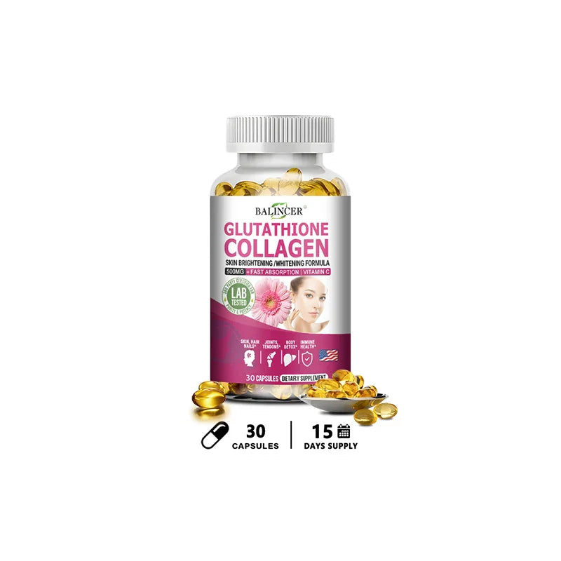Glutathione 500mg Supplement – Collagen & Antioxidant Support