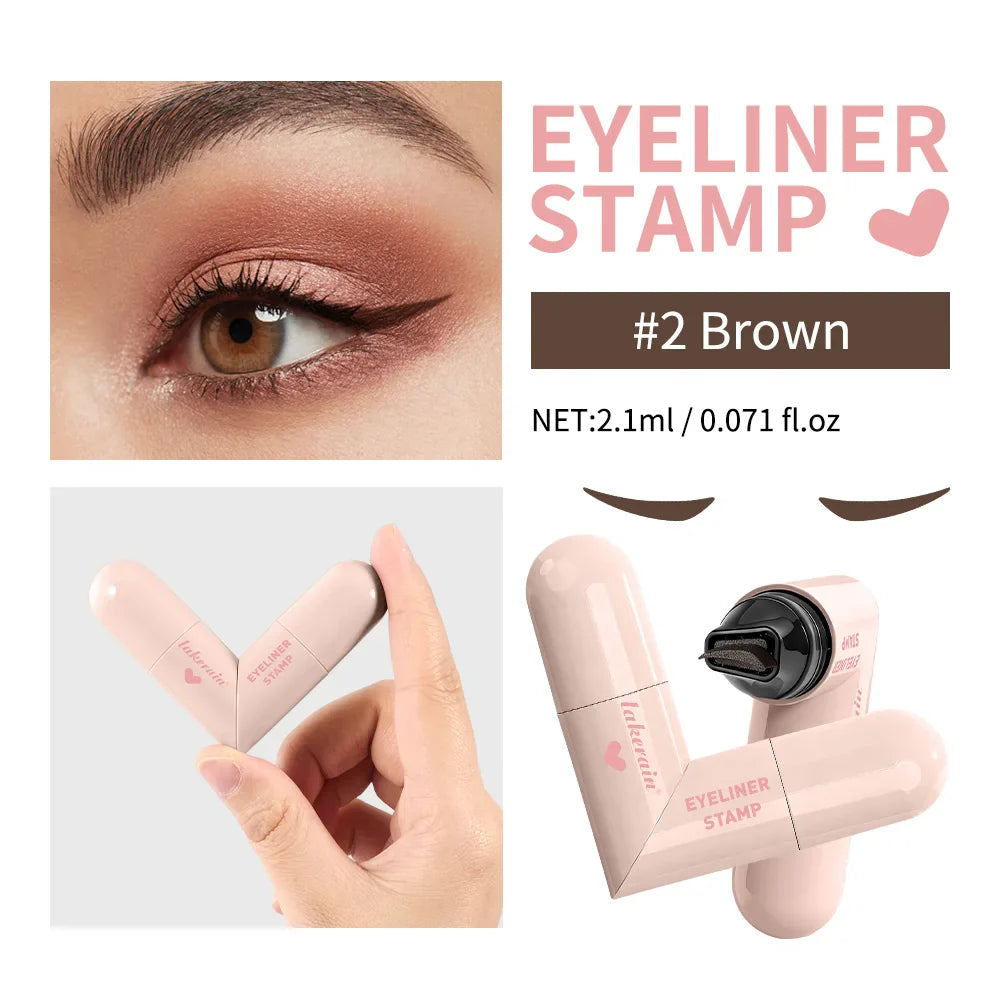 Waterproof Triangle Tip Eyeliner Stamp Pen – Black & Brown