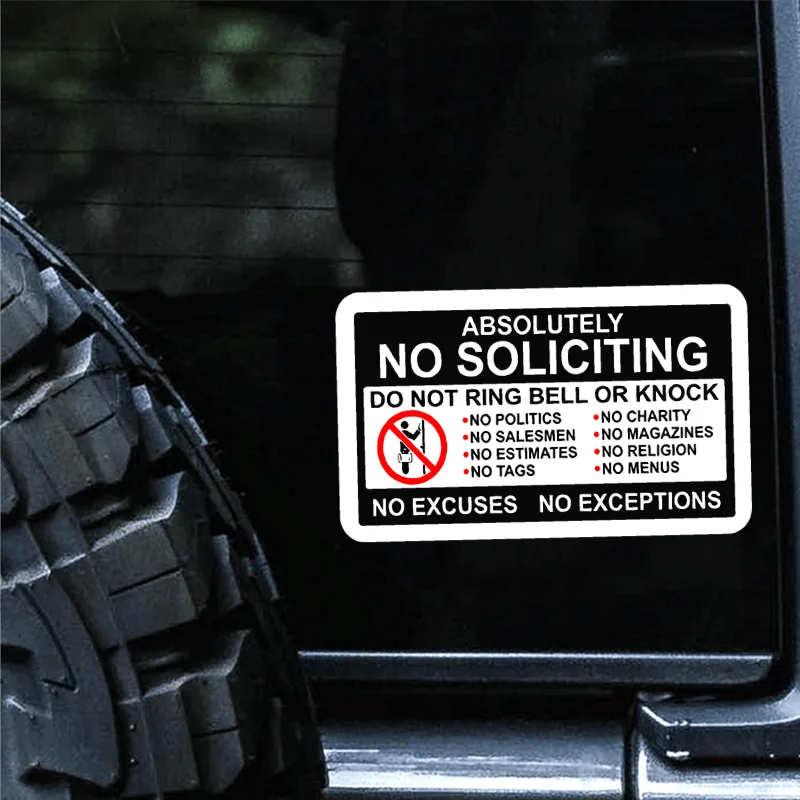 2pc Vinyl No Soliciting Decal Sticker Waterproof and Sunproo for Cars,Door Peaceful Pleasures Health and Wellness