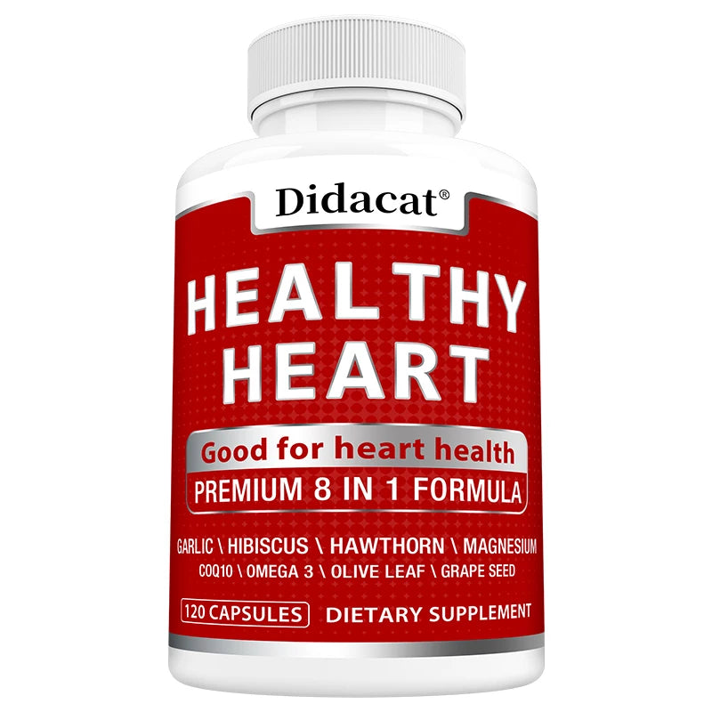 Healthy Heart - with COQ 10 Garlic, Magnesium, Hawthorn - Antioxidant, Cardiovascular and Heart Health Supplement Peaceful Pleasures Health and Wellness 120 count-1 bottle
