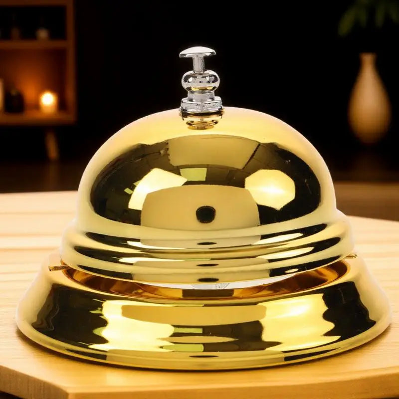 Premium Metal Desk Bell Press Down Mechanism Strong Loud Ring Sound for Restaurant Bar Hotel Reception Counter Service Bell Use Peaceful Pleasures Health and Wellness