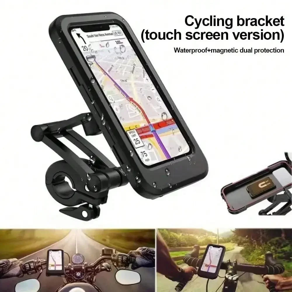 360° Waterproof Bike Phone Mount | IPX7 Handlebar Holder