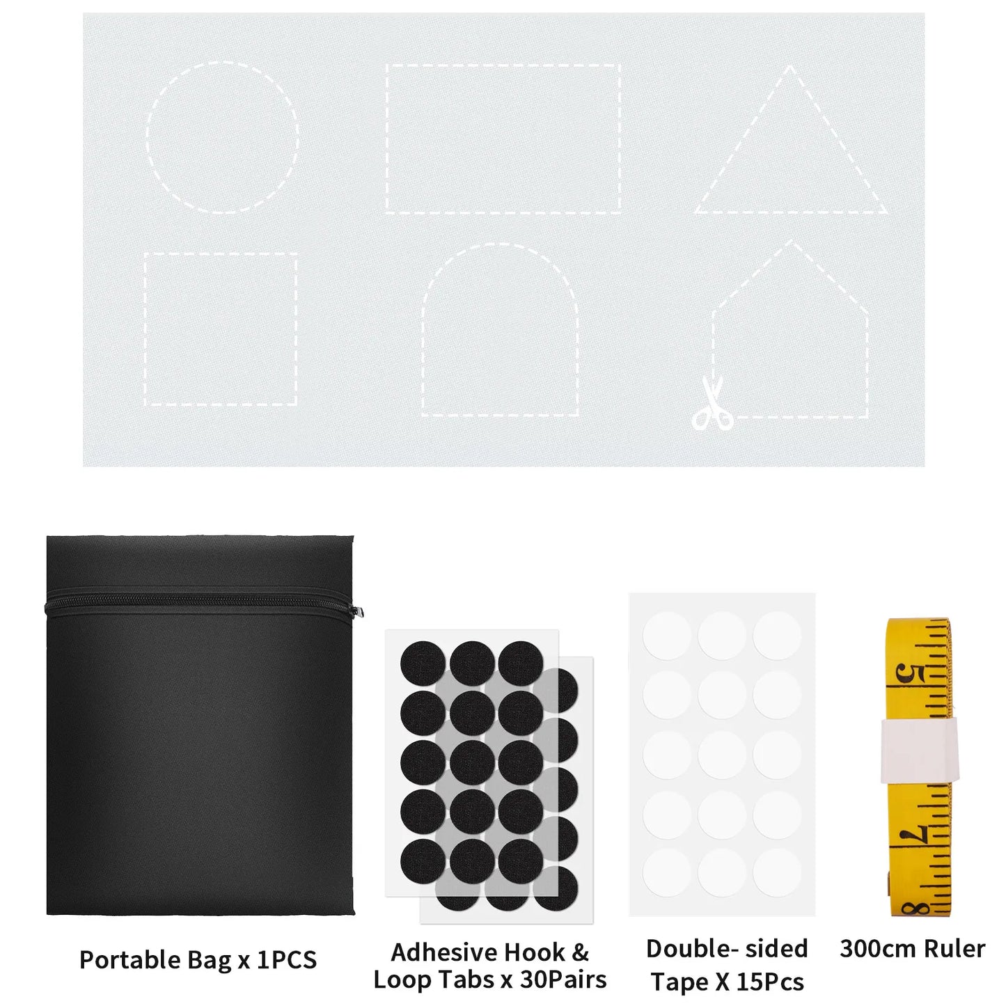 100% Blackout Curtain Self-adhesive Portable Travel Darkest Shades For Living Room Bedroom Home Glass Window Film Cloth Peaceful Pleasures Health and Wellness WHITE 150x200cm