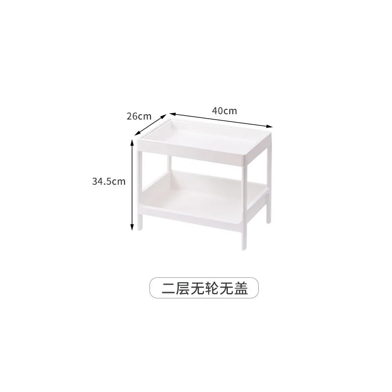 Versatile Kitchen Multi-Layer Storage Rack Wooden Top for Bathroom/Bedroom Gaps Ideal for Snacks Essentials Space-Saving Design Peaceful Pleasures Health and Wellness 2 Layer