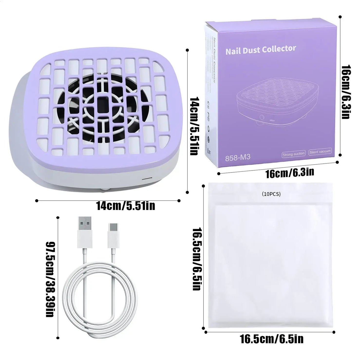 Nail Dust Collector – Low Noise, Powerful Suction Manicure Tool