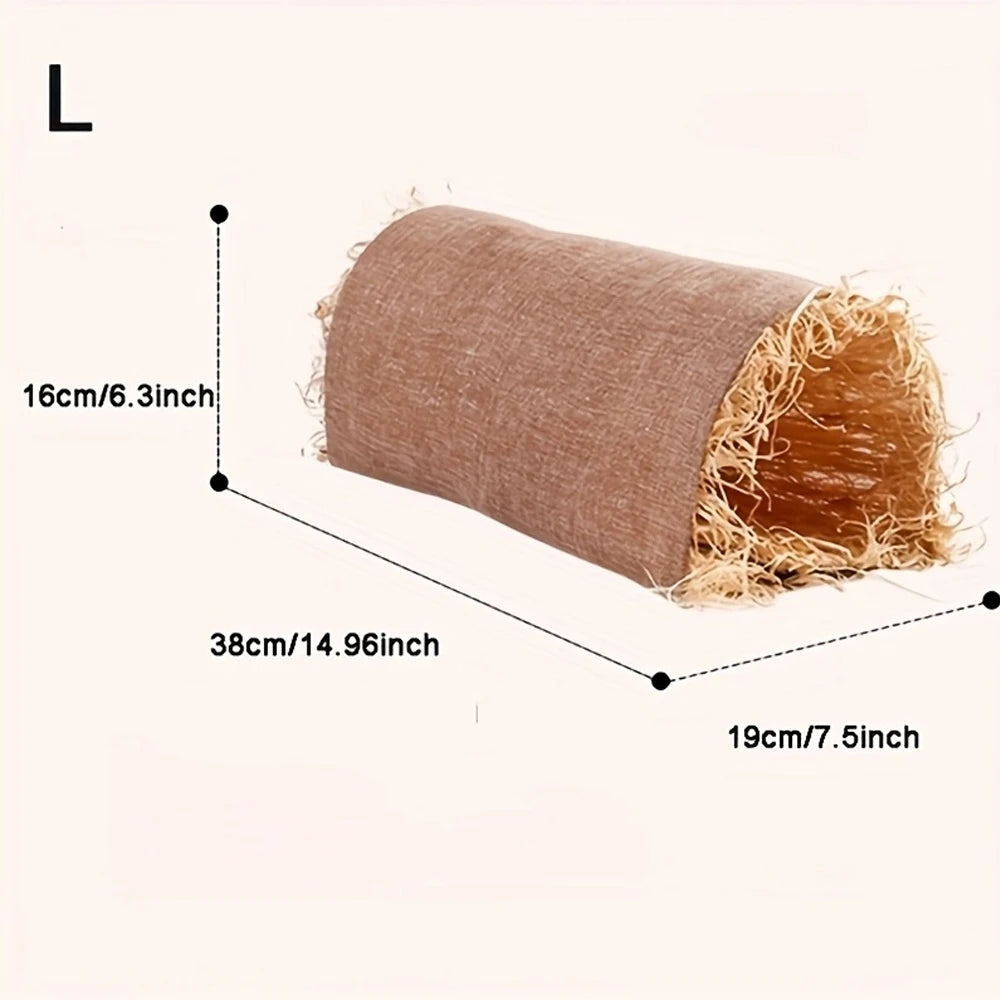 Rabbit & Guinea Pig Hideout Tunnel | Linen Straw Pet Toy