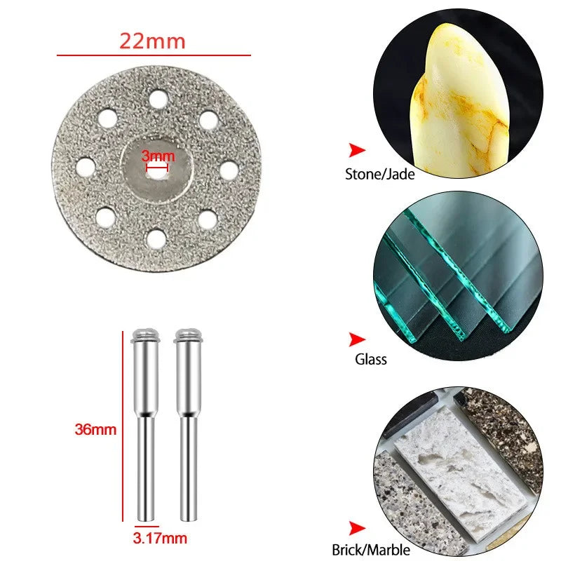 31pc Diamond Cutting Discs Sanding Grinding Wheel Circular Saw Blade Woodworking Metal Dremel Mini Drill Rotary Tool Accessories Peaceful Pleasures Health and Wellness