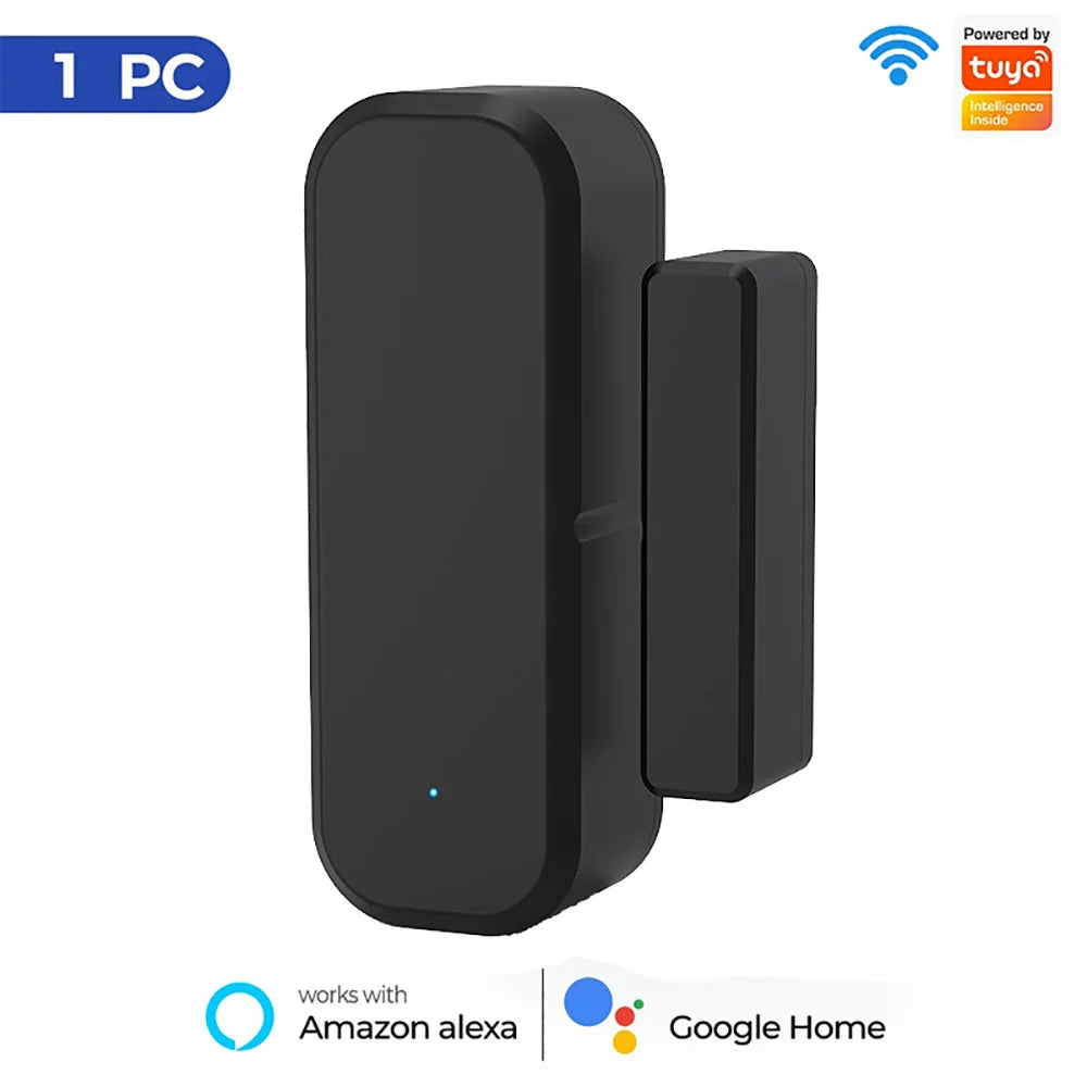 Tuya WiFi/Zigbee Door Window Contact Sensor – Smart Home Alarm Peaceful Pleasures Health and Wellness black