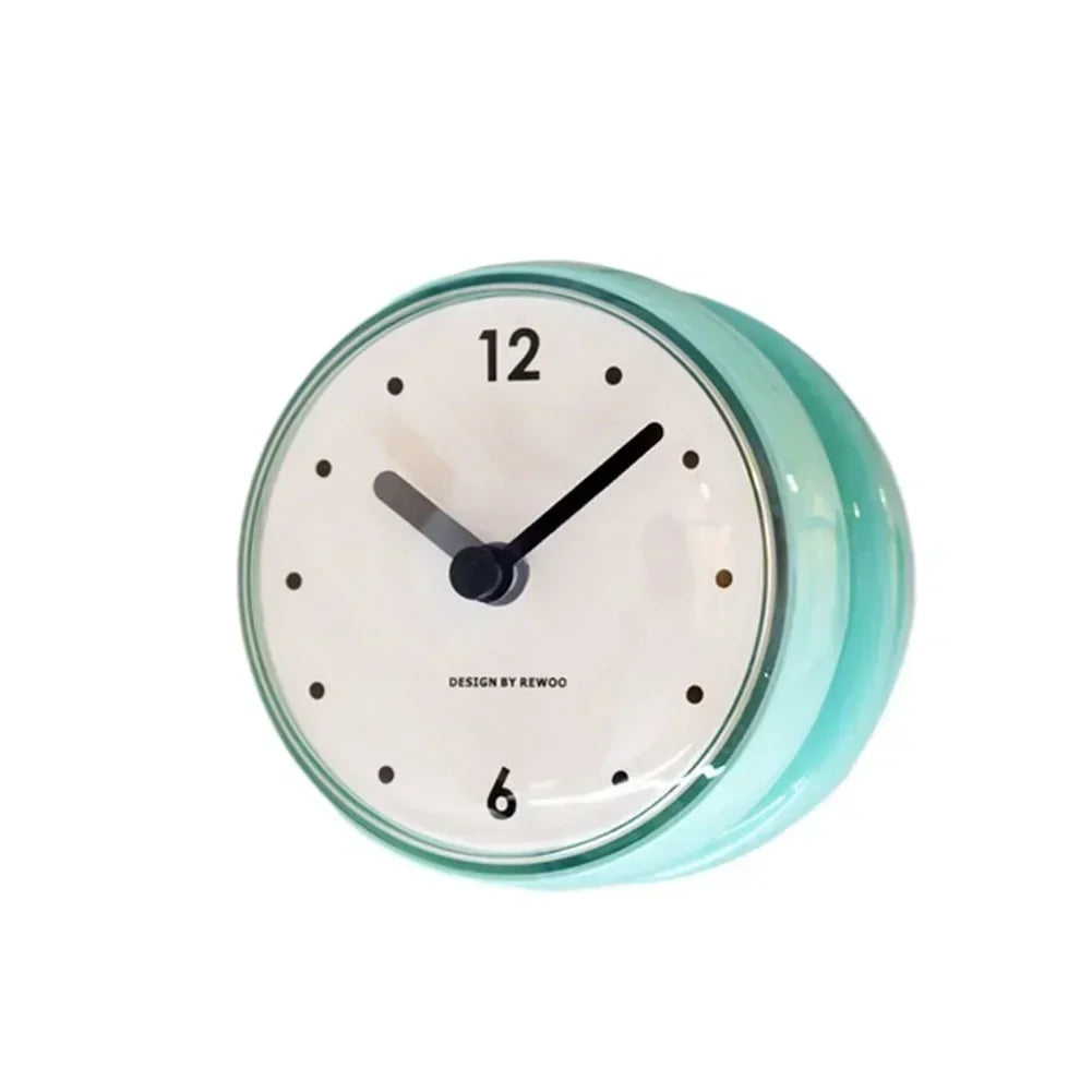 Waterproof Anti-Fog Sucker Wall Clock – Silent Quartz 75mm