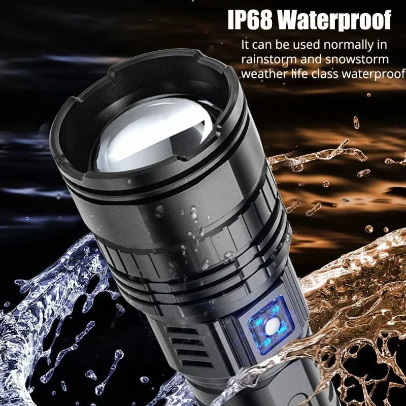 ESMARTER S33 Tactical LED Flashlight – 1500W Rechargeable Torch