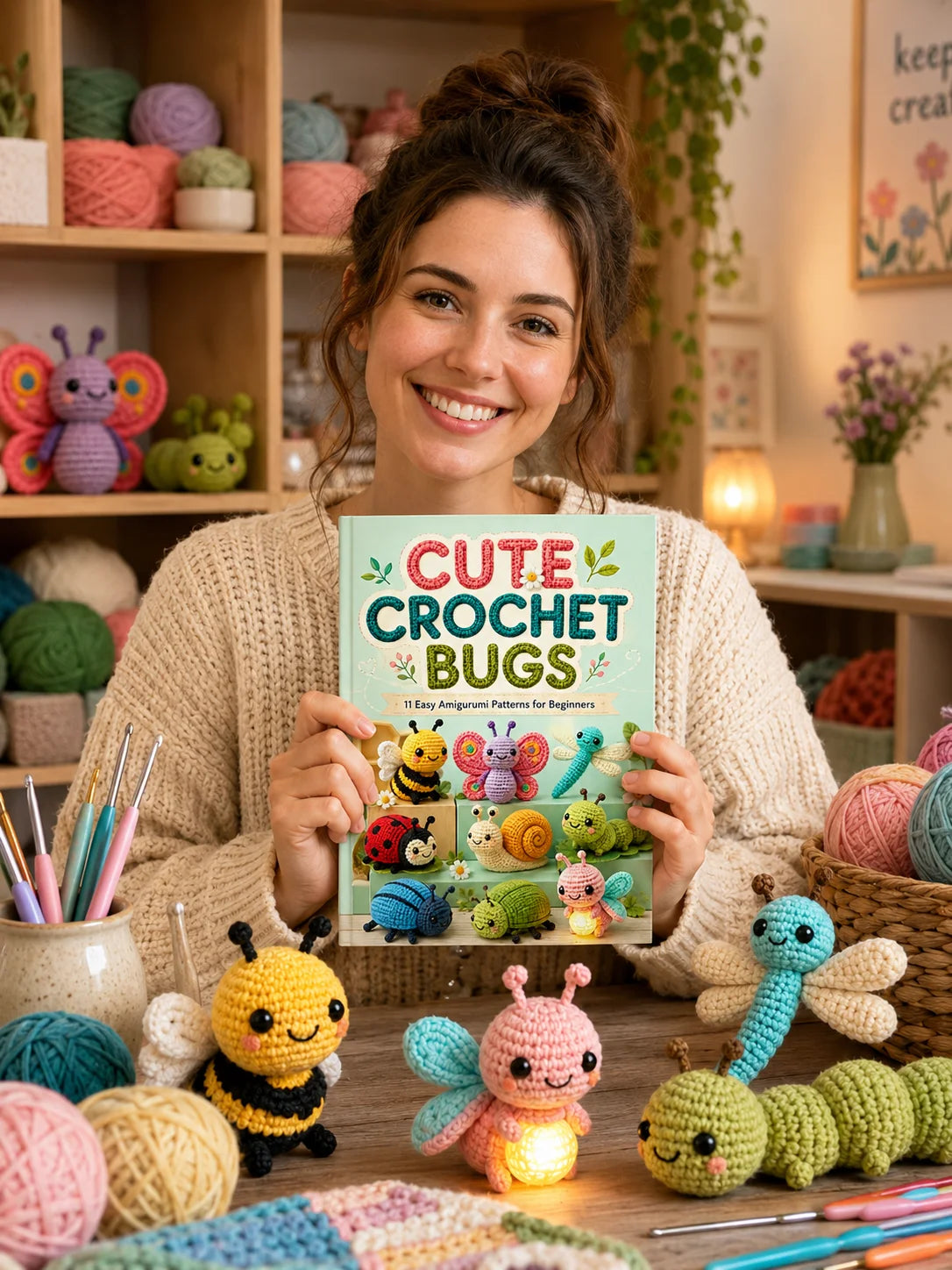 Cute Crochet Bug Crafting Guide A5 Spiral Notebook Kids Adults DIY