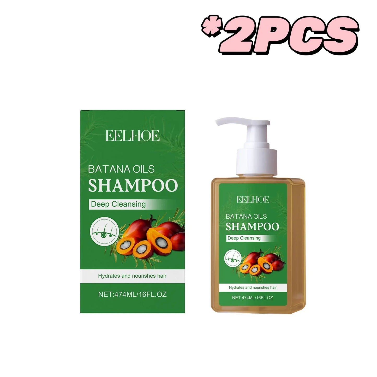 EELHOE Batana Oil Shampoo – Hydrating Hair Growth & Repair 474ml