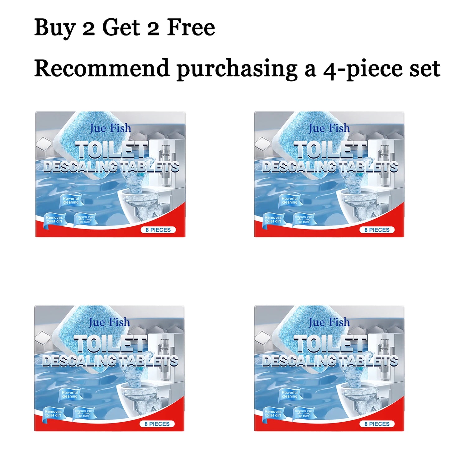 Toilet Descaling Tablets 8-Pack | Remove Stains & Odors