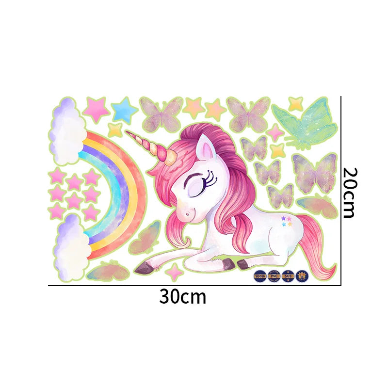 Unicorn Stars Luminous Wall Sticker Baby Kids Room Decoration Decals Bedroom Background Decor Glow in The Dark Wall Paper Decor Peaceful Pleasures Health and Wellness 04
