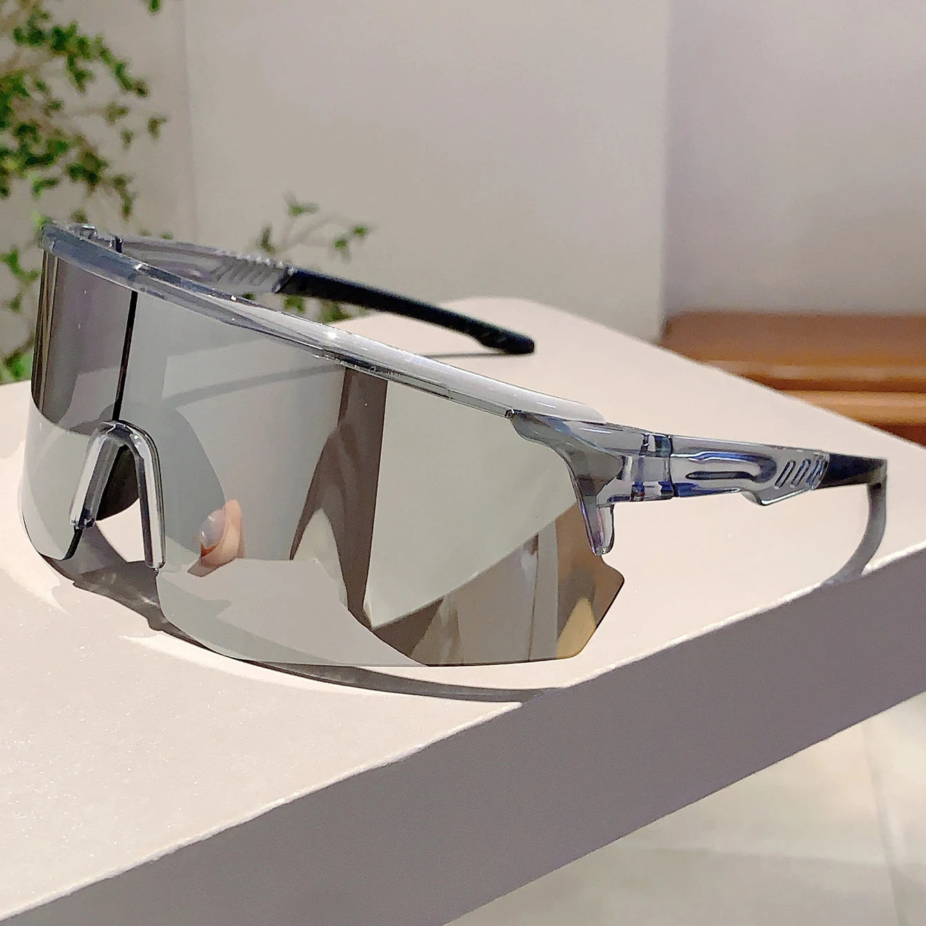 Oversized Semi-Rimless Sports Sunglasses Women Cycling Shades