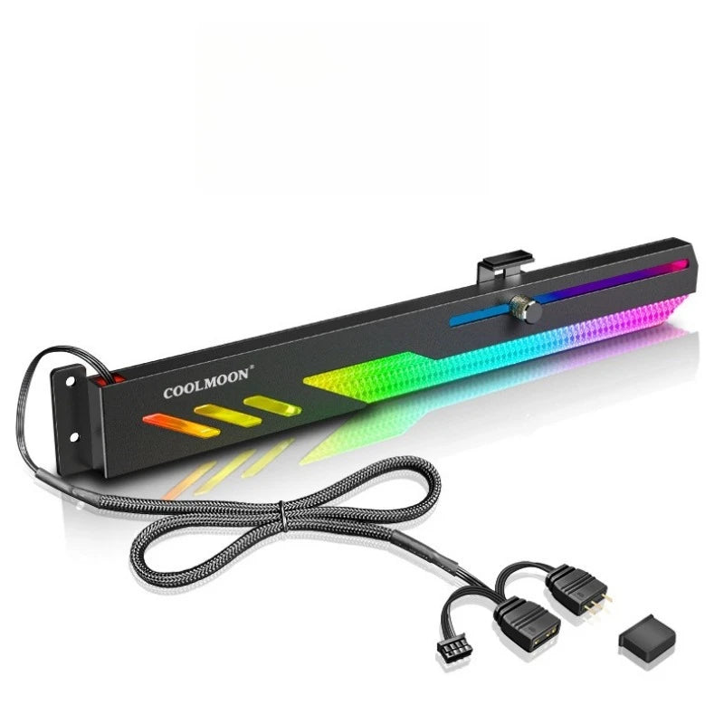 ARGB LED GT8 Graphics Card Holder for Desktop Computer Horizontal Mount Strong Support Bracket Stylish Design Strong Support Peaceful Pleasures Health and Wellness black
