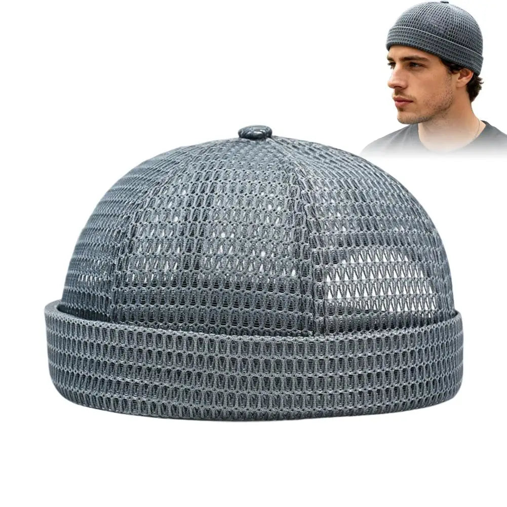 Men's Mesh Brimless Docker Cap | Breathable Summer Beanie