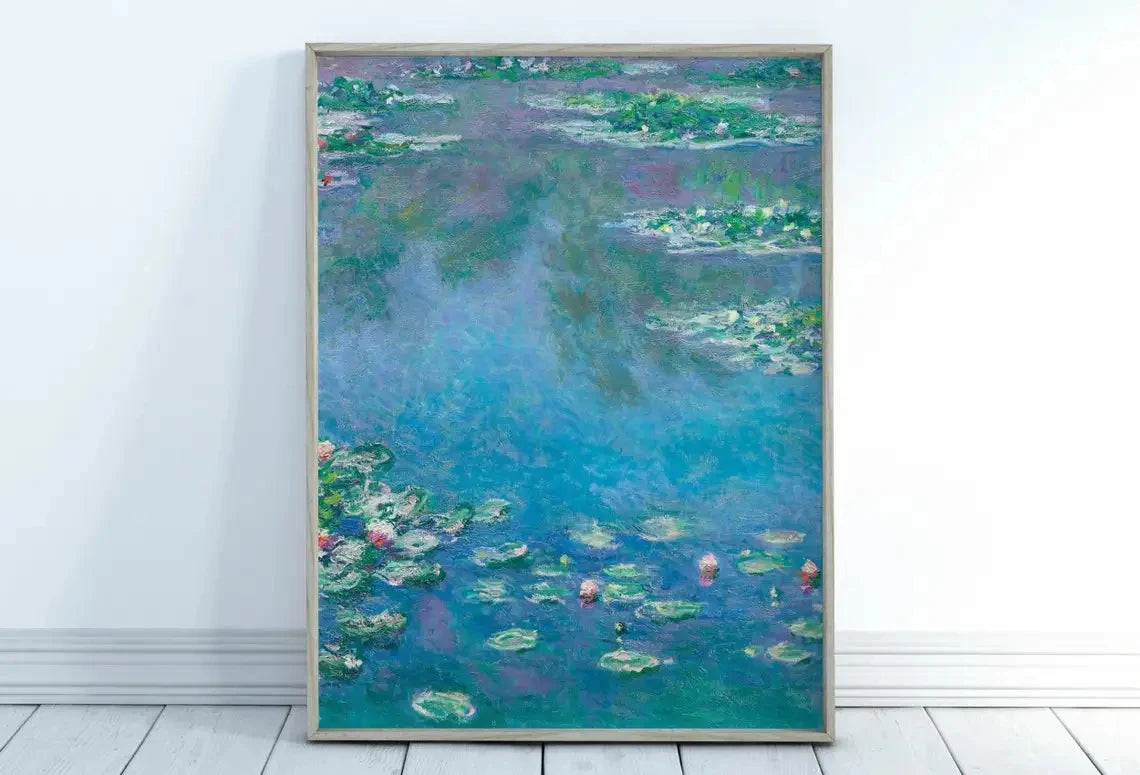 Monet Abstract Landscape Canvas Wall Art | Nordic Poster Print
