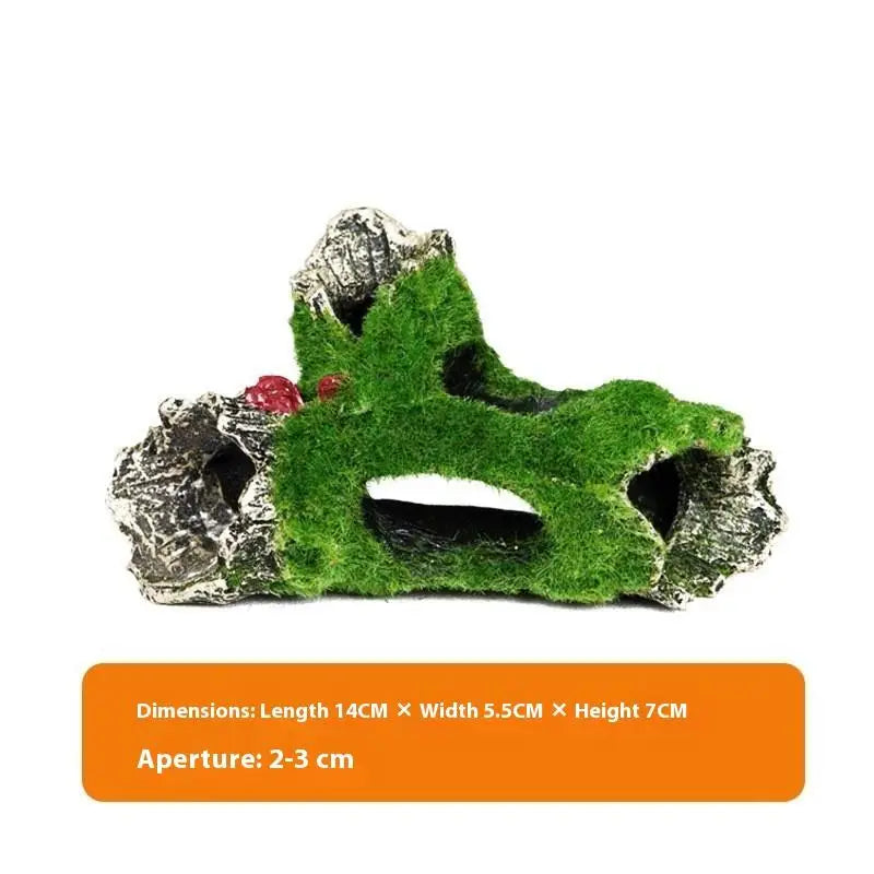 Resin Aquarium Hiding Cave | Moss Tree Root Fish Tank Decor Aquarium Decoration Peaceful Pleasures Health and Wellness A2