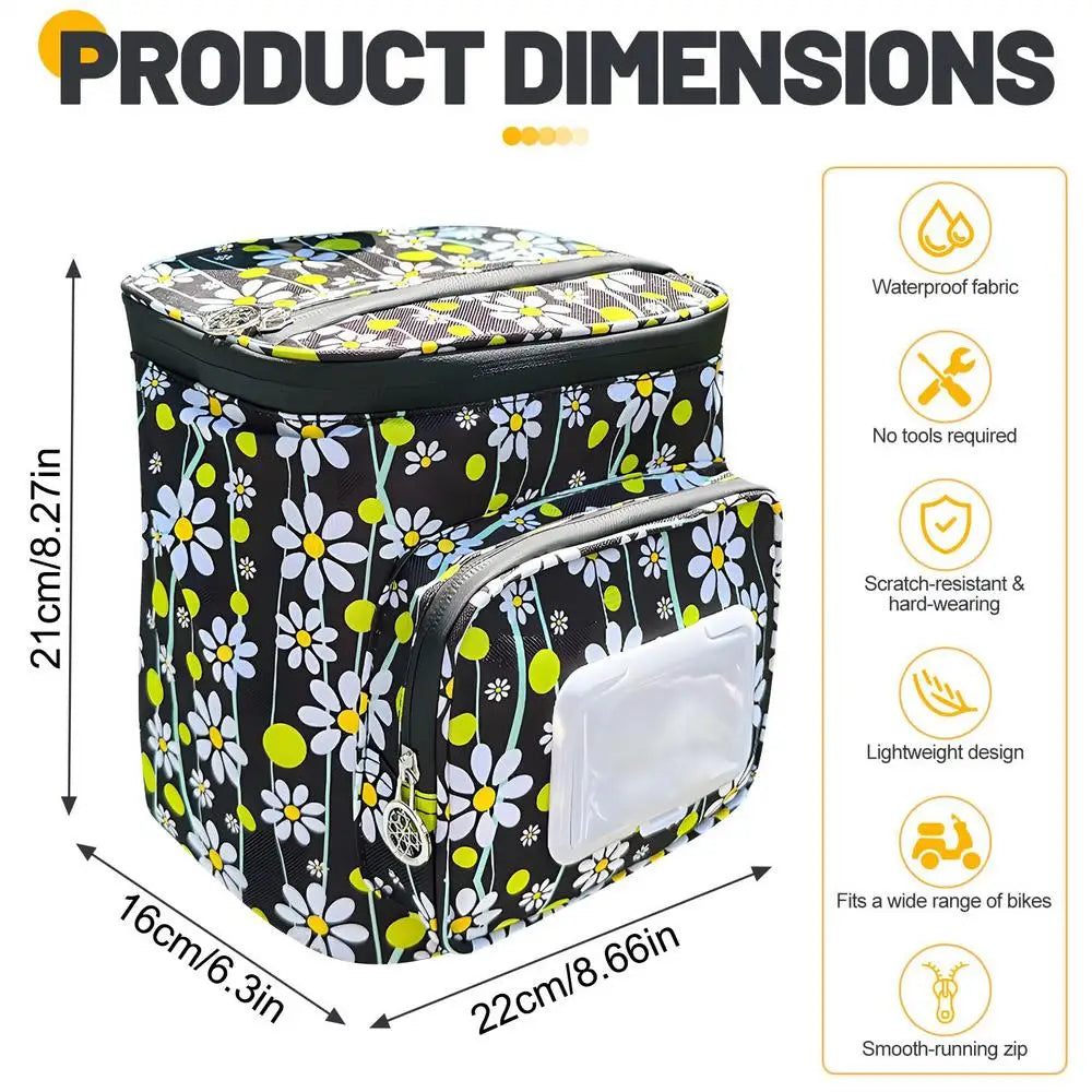 Waterproof Oxford Cloth Kids Bicycle Basket With Zipper For Scooters Tricycles Balance Bikes, Holds Beverages Keys Toys Peaceful Pleasures Health and Wellness 02