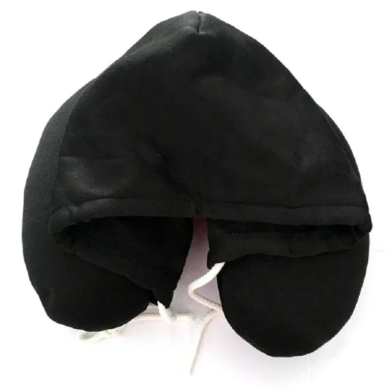 Memory Foam U-Shape Travel Neck Pillow | Hooded Cushion