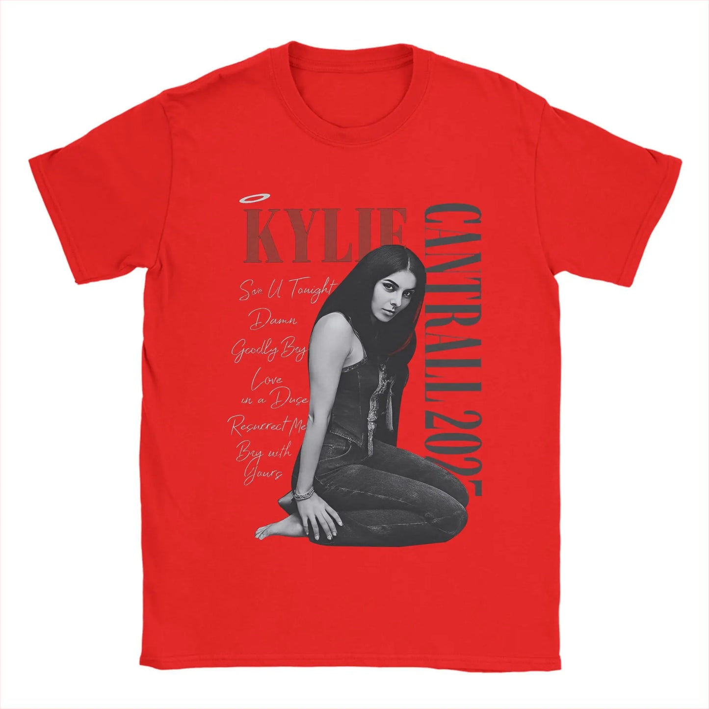 Men Kylie Cantrall T Shirts Collide Tour 2025 100% Cotton Clothing Hipster Short Sleeve Round Collar Tees Classic T-Shirt Peaceful Pleasures Health and Wellness Red L