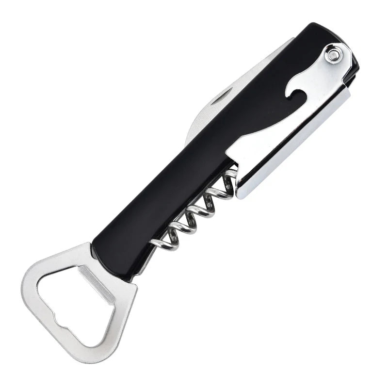Multi Functional Red Wine Bottle Opener, Beer And Red Wine Bottle Opener, Plastic 4-In-1 Bottle Opener Peaceful Pleasures Health and Wellness black