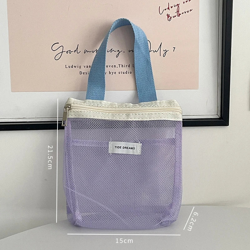 Portable Mesh Cosmetic Bag | Travel Toiletry & Makeup Organizer