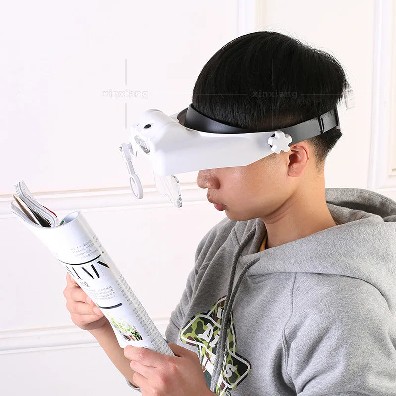 Head Wearing Magnifier Jewellery Magnifier Eye Loupe Watchmaker Repair Tool Helmet Magnifying Glasses Peaceful Pleasures Health and Wellness