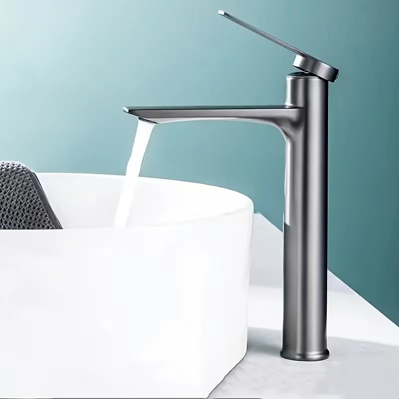 Zinc Alloy Bathroom Basin Faucet | Single Hole Long Spout