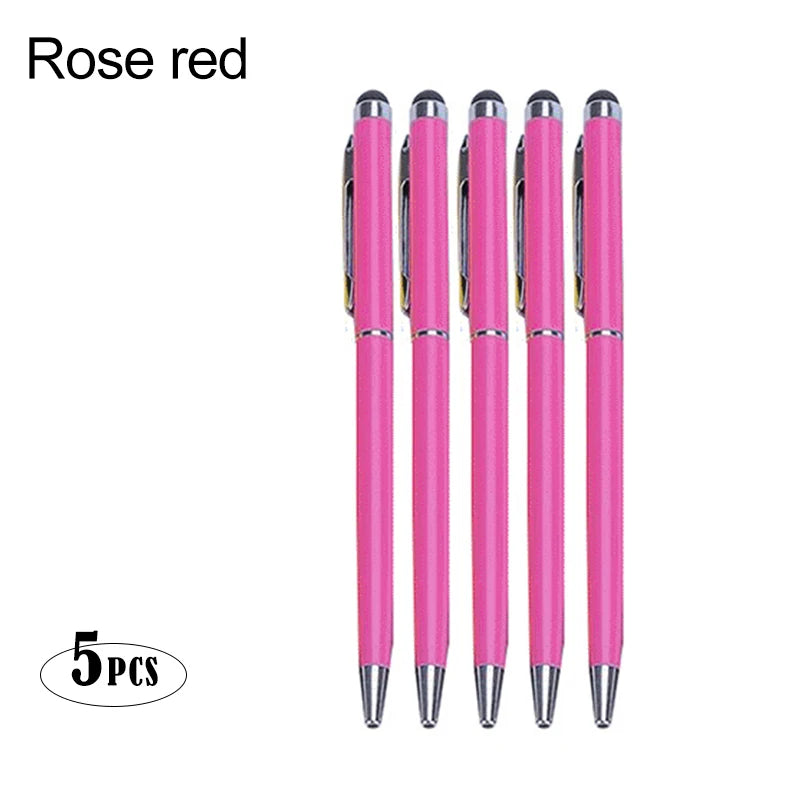 Metal Ballpoint Stylus Pen Touch Pen For Cell Phone Electrostatic Accessories Universal Tablet Pencil Android ipad Peaceful Pleasures Health and Wellness Rose red(5pcs)