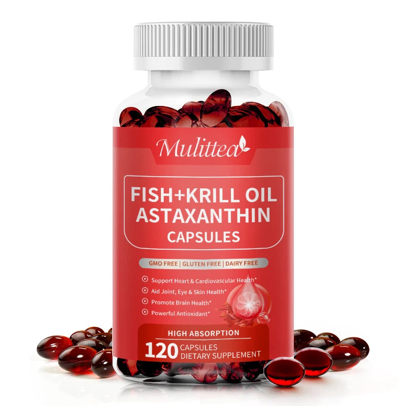 Astaxanthin Capsules – Eye, Skin, Joint & Cardiovascular Support | 120 Count Peaceful Pleasures Health and Wellness 120pcs United States