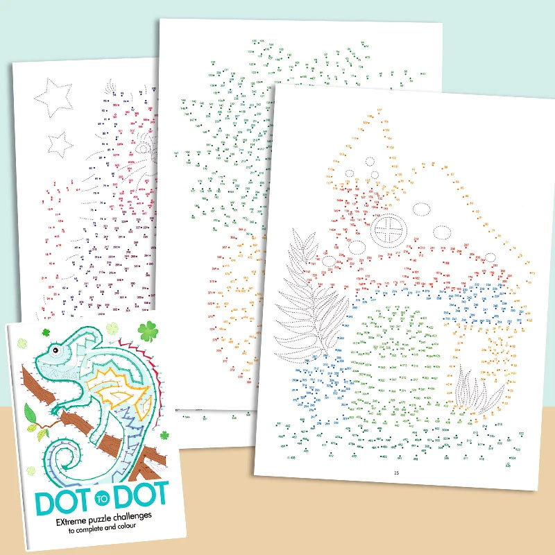 32 Pages Extreme Dot Coloring Book Kids Adults Connect Dots Puzzle