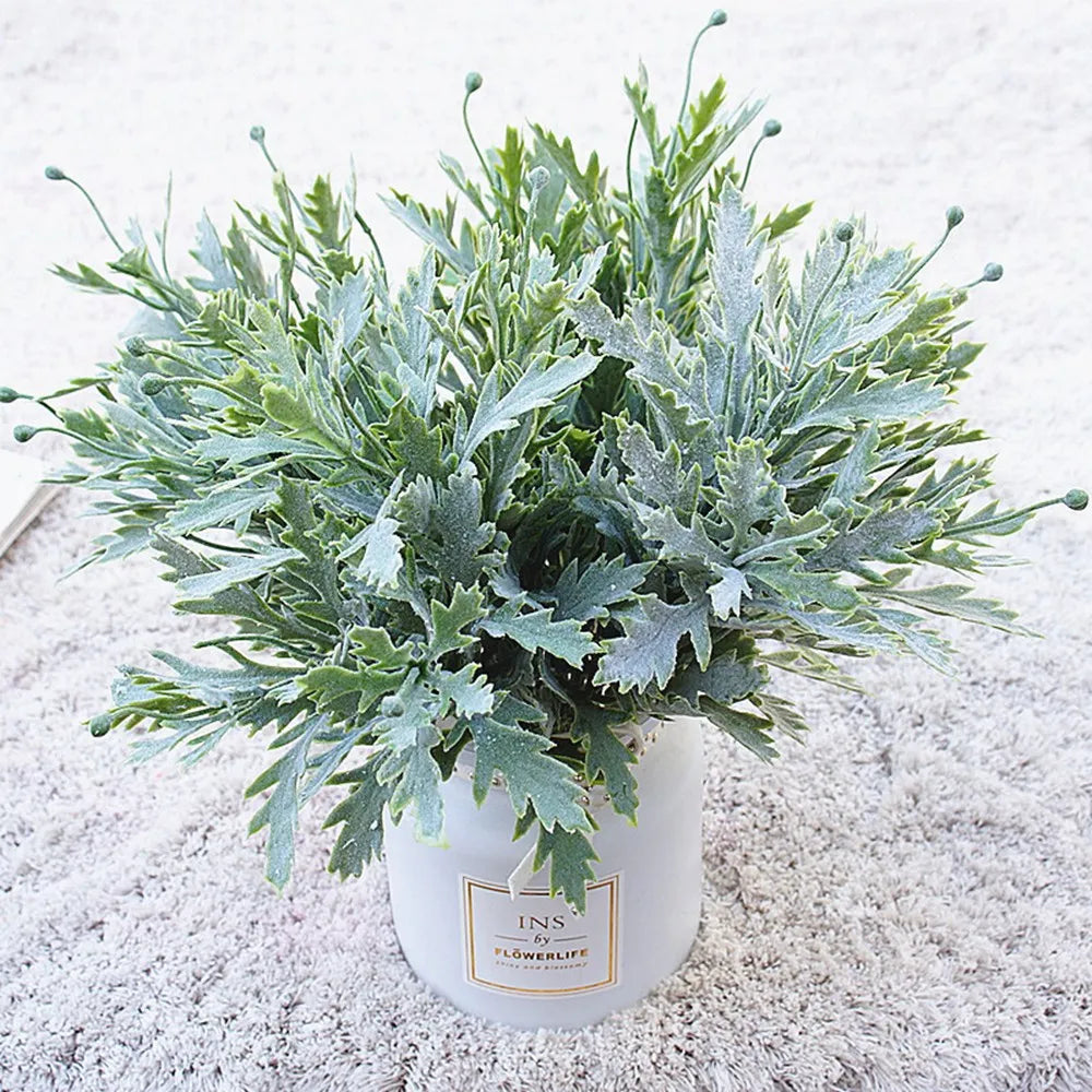 Artificial Chrysanthemum Leaf Stems | Faux Plant Décor 34cm