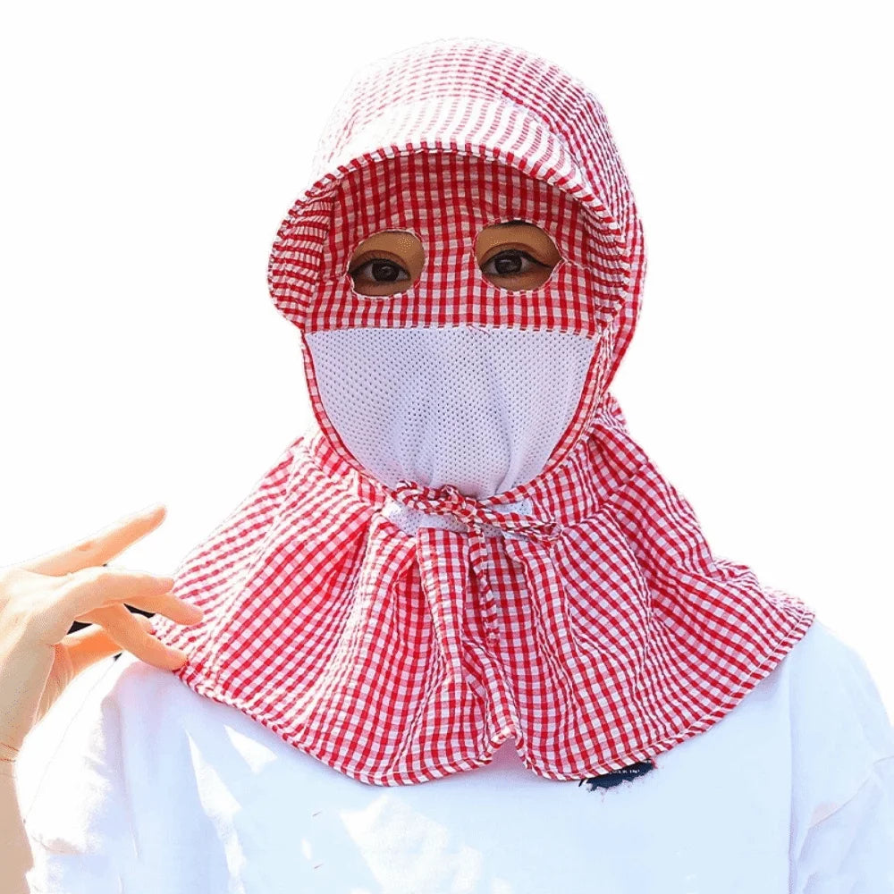 Wide Brim UV Sun Hat – Breathable Mesh Face & Neck Cover