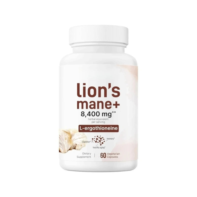 Lion's Mane Mushroom Extract 8400mg + L-Ergothioneine 240 Caps