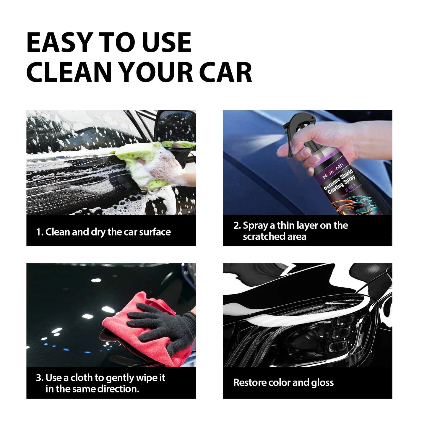 Homonth Car Coating Spray – Nano Ceramic Polish & Protector