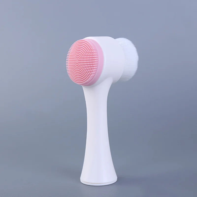 Double-Sided Silicone Face Cleansing & Exfoliating Brush