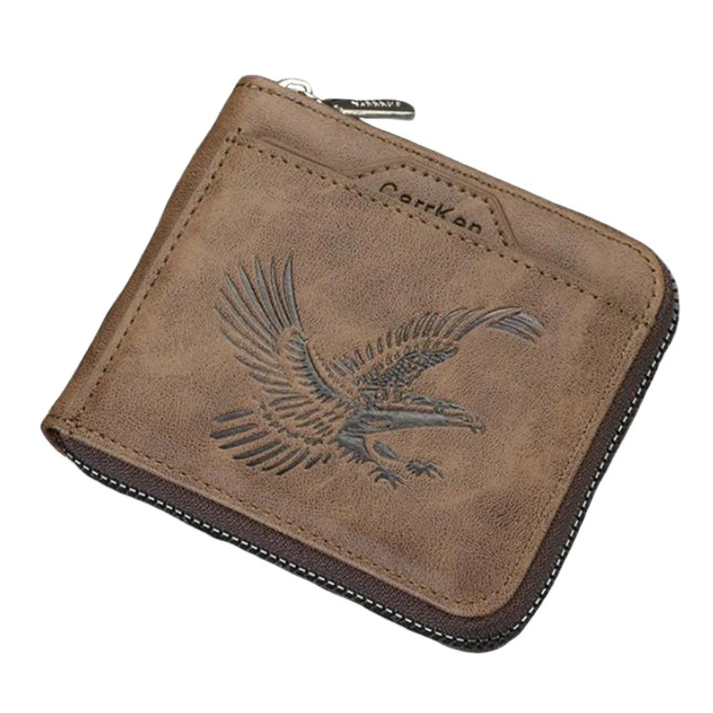 Men's Vintage Eagle-Embossed PU Leather Multi Card Wallet