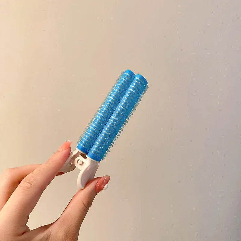 2Pcs Bangs Hair Root Fluffy Lazy Hair Clips Hair Top Styling Hairpins Hair Rollers Bangs Curling Barrel Hair Clips Curlers Tools Peaceful Pleasures Health and Wellness SKY BLUE