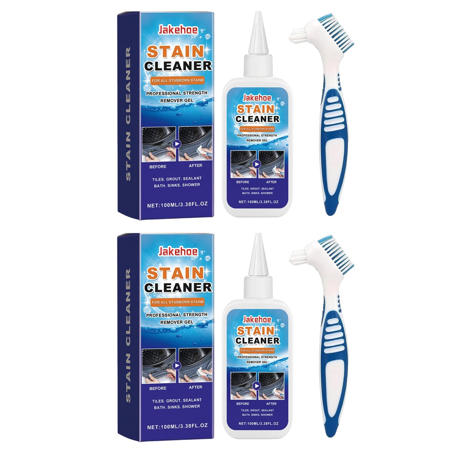 Household Stain Removing Gel Grout Cleaner For Tiles Grout Sealant Bathroom Kitchen Sinks Powerful Cleaning Agents With Brush Peaceful Pleasures Health and Wellness 2pcs