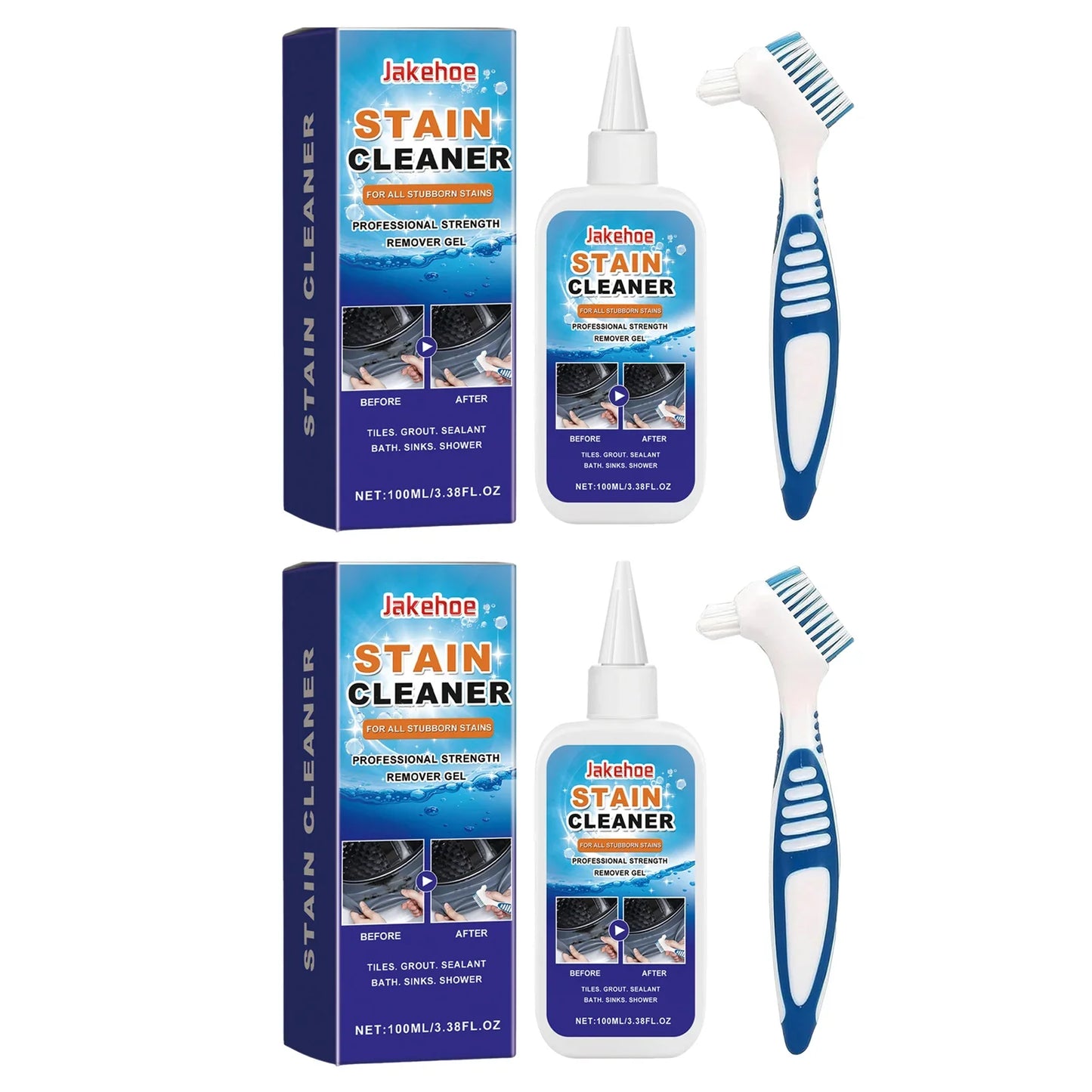 Grout Cleaner Gel for Tiles, Bathroom & Kitchen With Brush