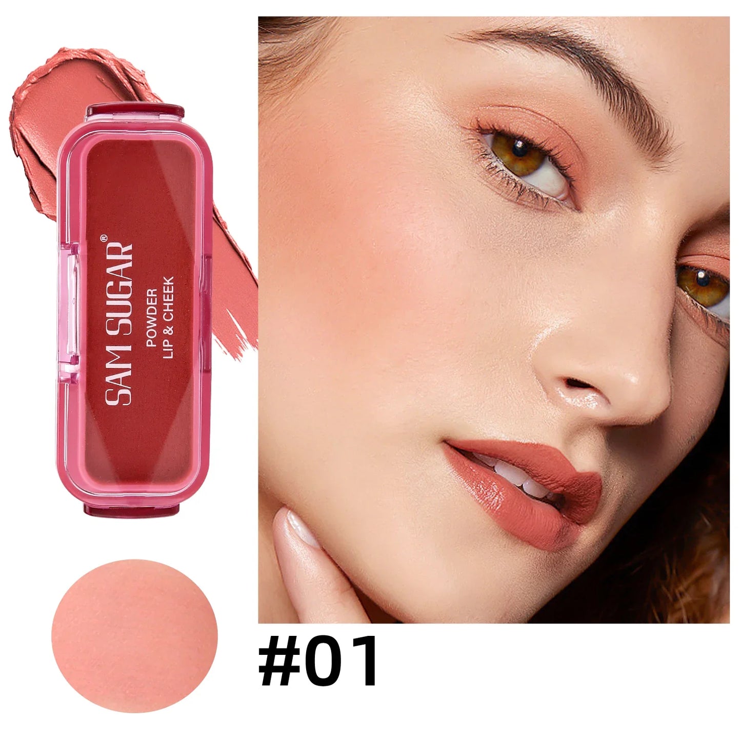 SAM SUGAR Cream Blush Stick – Matte Waterproof Multi-Use Lip & Cheek