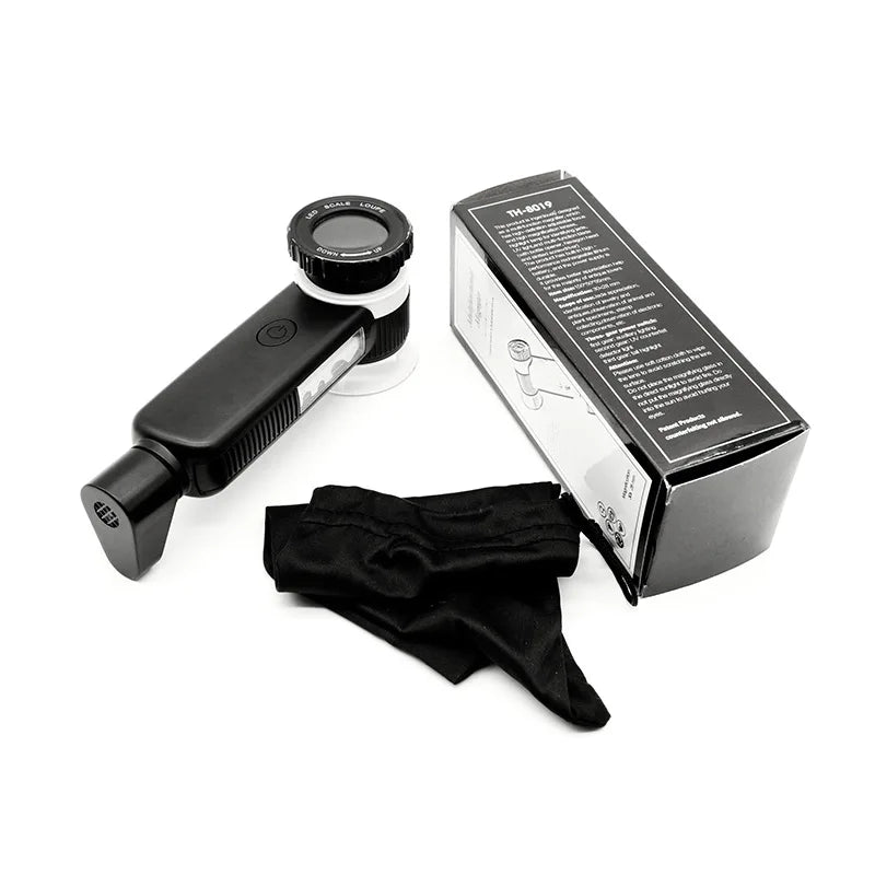 Rechargeable 30X Handheld Magnifying Glass with Led Lights Illuminated Magnifier 3 Light Modes Scale Jewelry Loupe for Seniors Peaceful Pleasures Health and Wellness