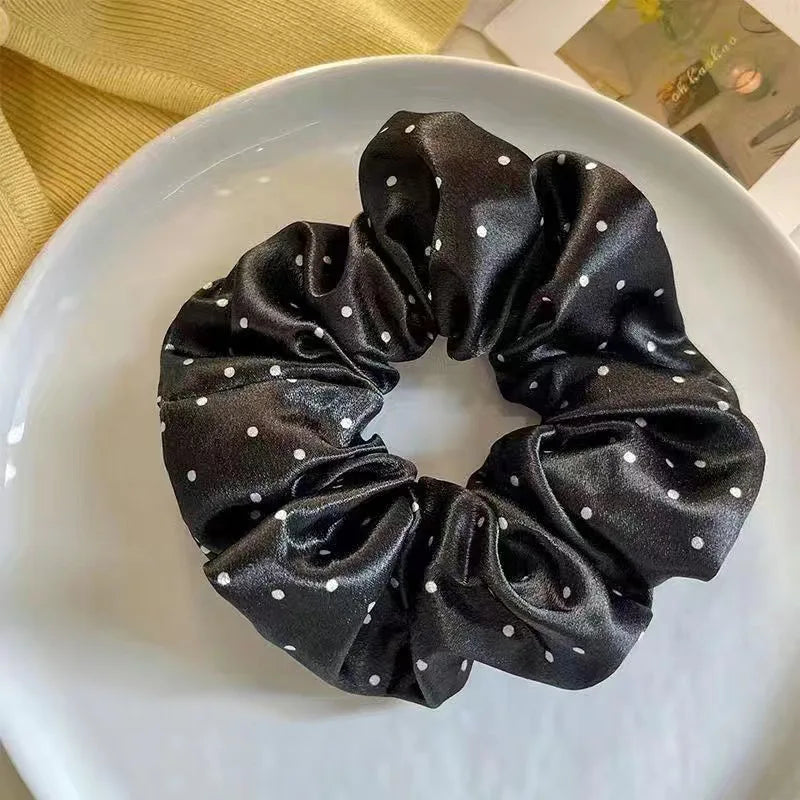 Elegant Dot Scrunchies – Elastic Hair Ties for Women & Girls